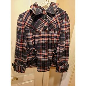 Via by Victoria's Secret Plaid Peacoat